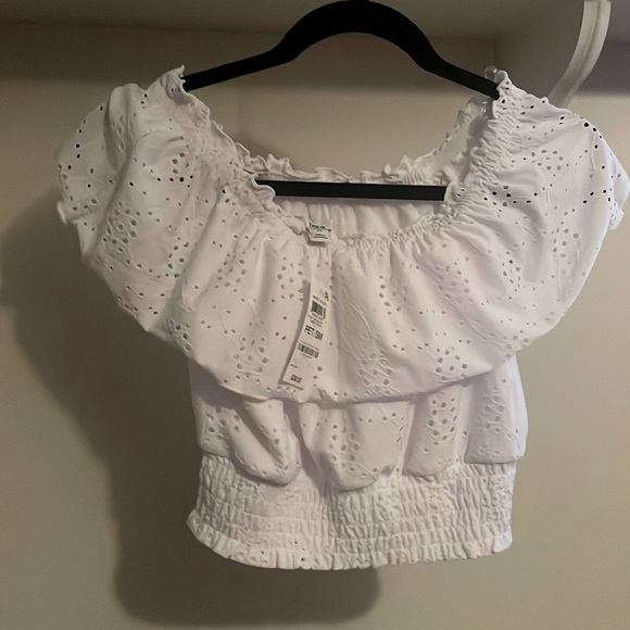 BAR III White top petite small crop top - Picture 1 of 4